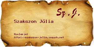 Szakszon Júlia névjegykártya