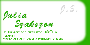 julia szakszon business card